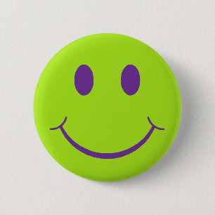 Badge Rond 5 Cm Visage Joyeux Rétro