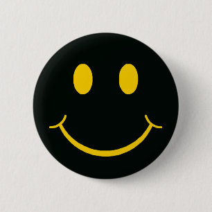 Badge Rond 5 Cm Visage Joyeux Rétro