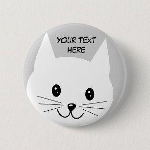 Badge Rond 5 Cm Visage mignon de chat