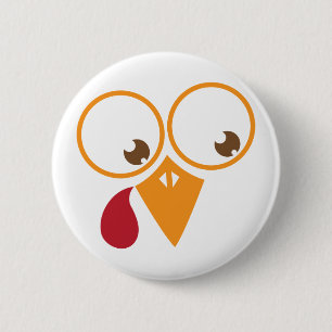 Badge Rond 5 Cm Visage mignon de dinde