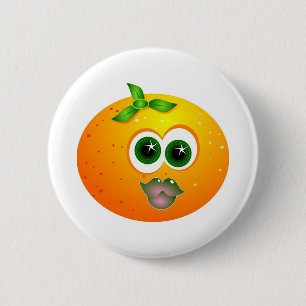 Badge Rond 5 Cm Visage orange