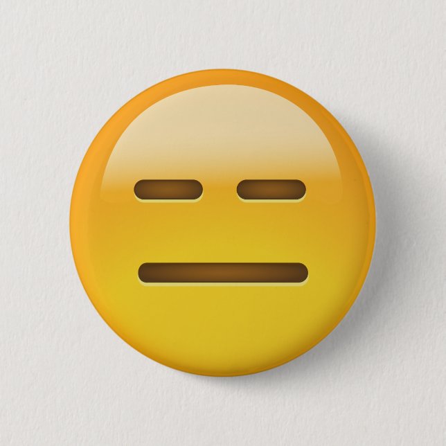 Badge Rond 5 Cm Visage sans expression Emoji (Devant)
