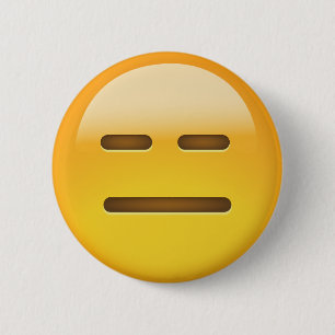 Badge Rond 5 Cm Visage sans expression Emoji