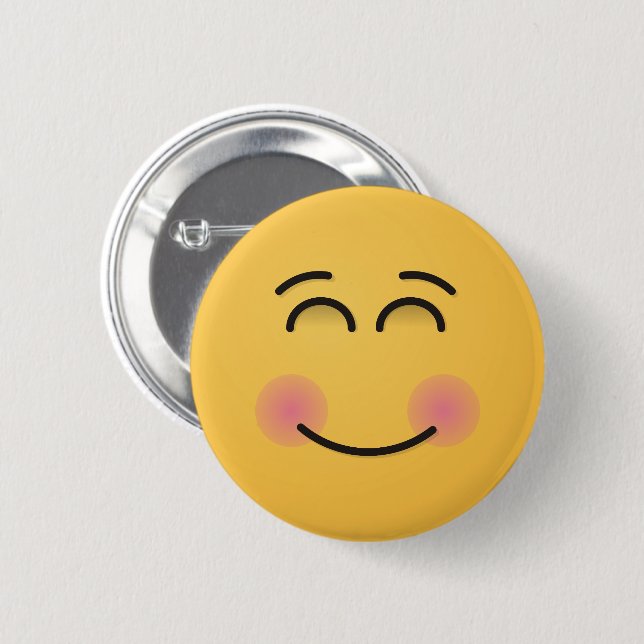 Badge Rond 5 Cm Visage souriant aux yeux souriants (Devant & derrière)