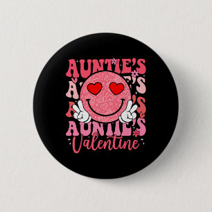 Badge Rond 5 Cm Visage Souriant Groovy Tante de la Saint-Valentin