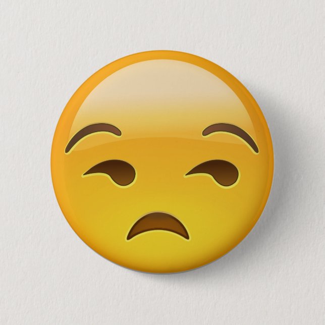 Badge Rond 5 Cm Visage Unamused Emoji (Devant)