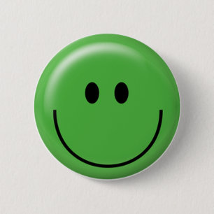 Badge Rond 5 Cm Visage vert heureux