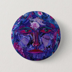 Badge Rond 5 Cm Vision intérieure magenta et violette de vue -