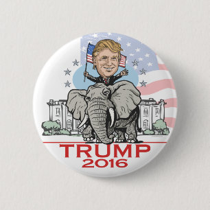 Badge Rond 5 Cm Visite d'éléphant de GOP d'atout