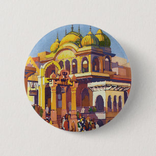 Badge Rond 5 Cm Visite Inde Muttra