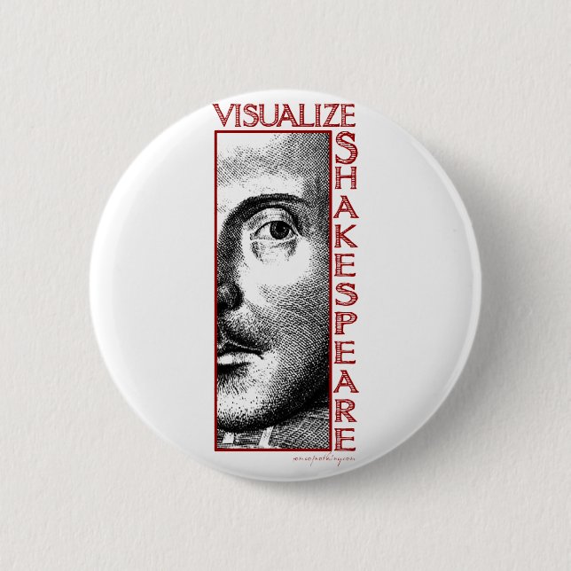 Badge Rond 5 Cm Visualisez Shakespeare (Devant)