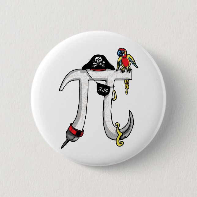 Badge Rond 5 Cm Vitesse de jour du pirate pi (Devant)