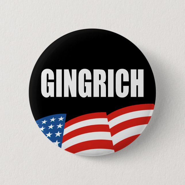 Badge Rond 5 Cm Vitesse d'élection de NEWT GINGRICH (Devant)