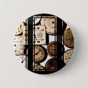 Badge Rond 5 Cm Vitre antique Visages Steampunk