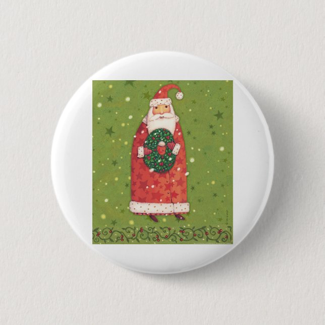 Badge Rond 5 Cm VIV77 Santa.tif vert (Devant)