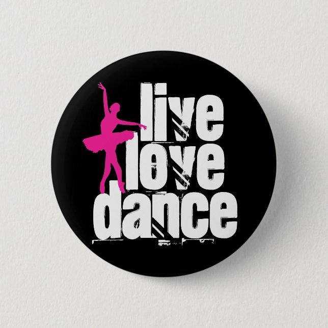 Badge Rond 5 Cm Vivant, amour, ballerine de danse (Devant)