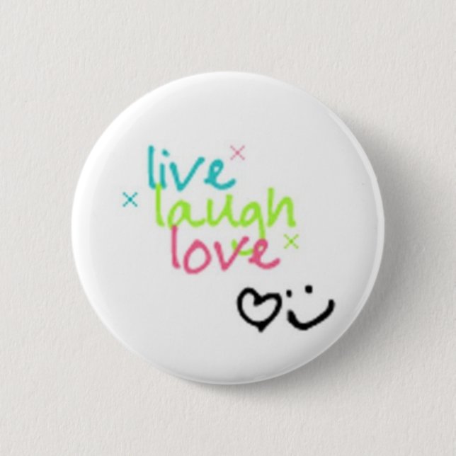 Badge Rond 5 Cm vivant, rire, amour (Devant)