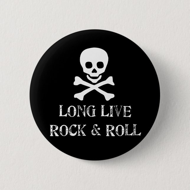 Badge Rond 5 Cm Vivent longtemps la roche et roulent (Devant)