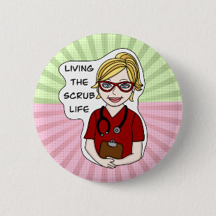 Badge Rond 5 Cm Vivre la vie de l'épouvantail   Humour profession