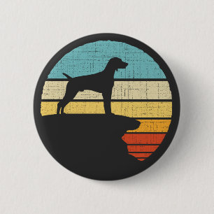 Badge Rond 5 Cm Vizsla Retro Vintage 60s les années 70 propriétair