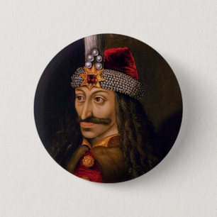 Badge Rond 5 Cm Vlad tepes Vaccin Voivode portrait Dracula histor