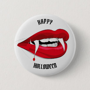 Badge Rond 5 Cm Vladdy Vampire Fangs dents lèvres