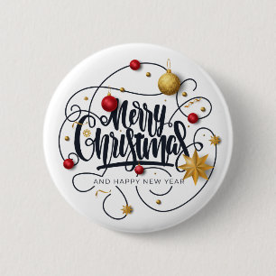 Badge Rond 5 Cm Voeux de Noël
