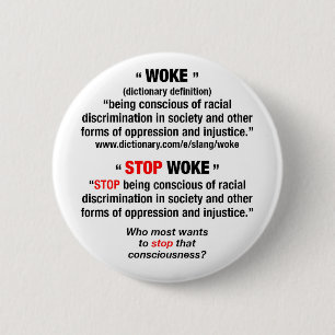 Badge Rond 5 Cm VOIE contre, Bouton STOP RETOUR