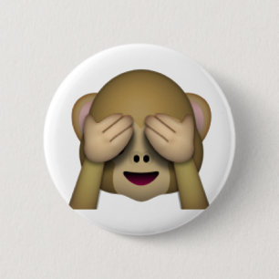 Badge Rond 5 Cm Voir No Evil Monkey - Emoji