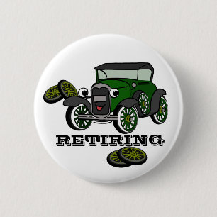 Badge Rond 5 Cm Voiture antique à la retraite