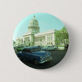 Badge Rond 5 Cm Voiture classique La Havane Cuba