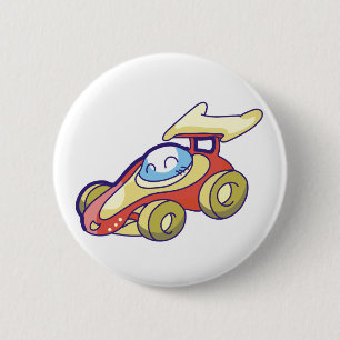 Badge Rond 5 Cm Voiture de course rouge
