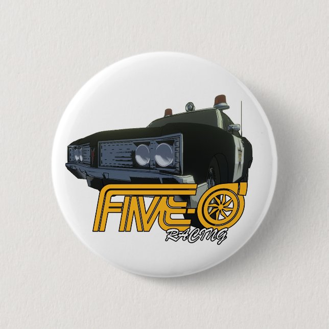 Badge Rond 5 Cm Voiture de police 50 (Devant)