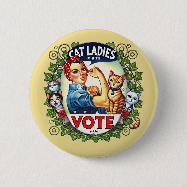 Badge Rond 5 Cm Voix des dames du chat (Devant)