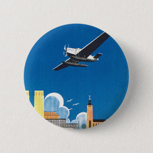 Badge Rond 5 Cm Vol au-dessus de Stockholm