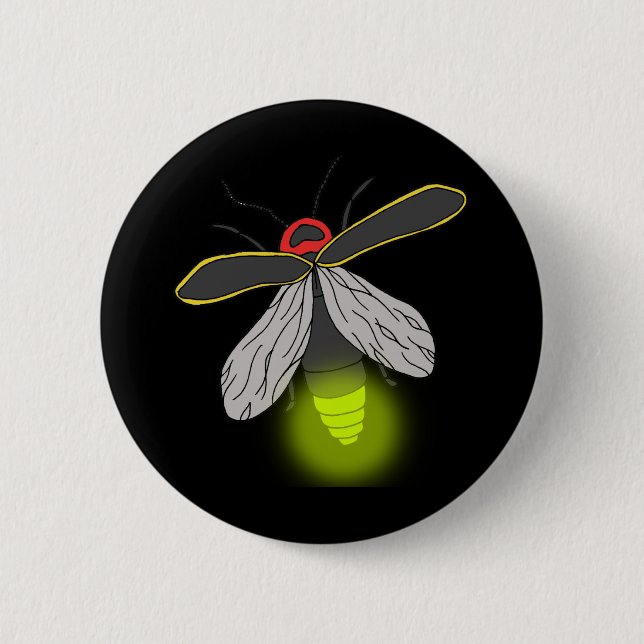 Badge Rond 5 Cm vol d'insecte de foudre allumé (Devant)