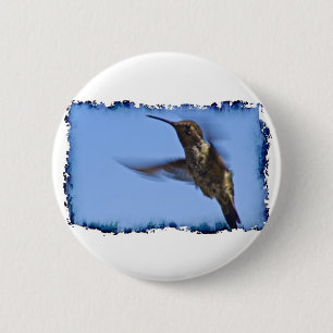 Badge Rond 5 Cm Vol du colibri