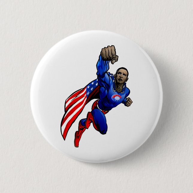Badge Rond 5 Cm Vol Obama (Devant)