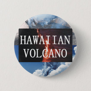 Badge Rond 5 Cm Volcan d'ABH Hawaï