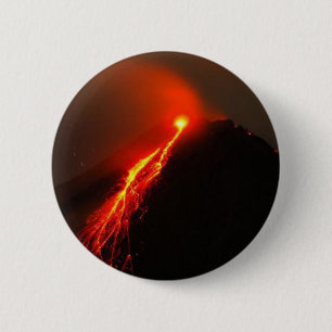 Badge Rond 5 Cm VOLCAN d'ARENAL, Costa Rica