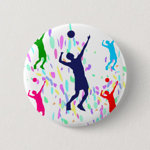 BADGE ROND 5 CM VOLLEYBALL