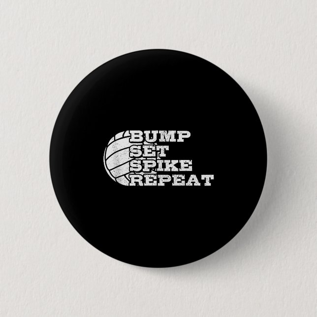 Badge Rond 5 Cm Volleyball Bump Set Ske Repeat Beach Volleyball Gi (Devant)
