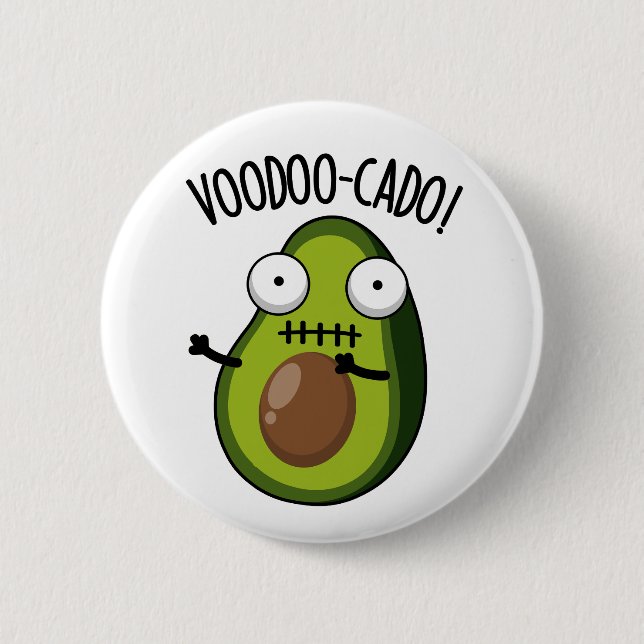 Badge Rond 5 Cm Voodoo-cado Funny Avocado Pun (Devant)