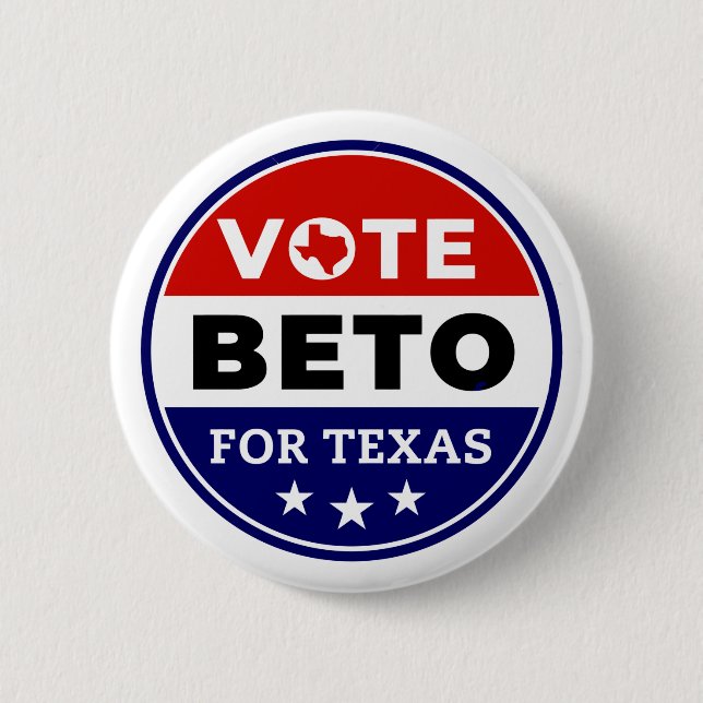 Badge Rond 5 Cm Vote Beto Pour Texas Button Pin (Devant)