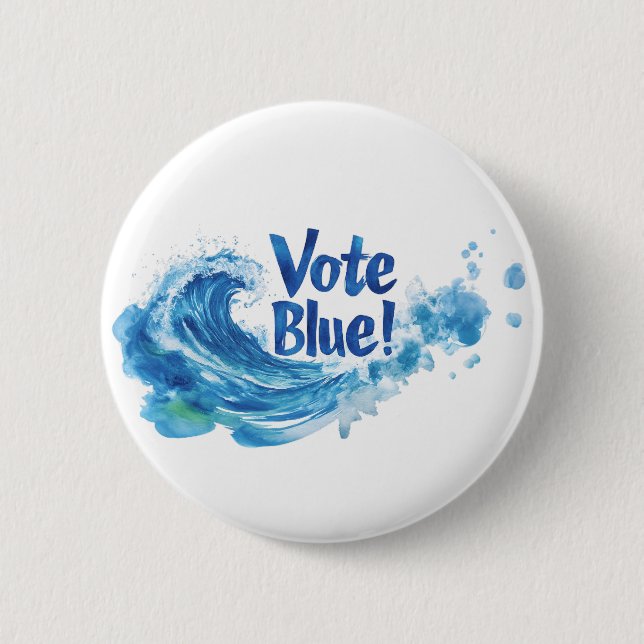 Badge Rond 5 Cm Vote bleu (Devant)