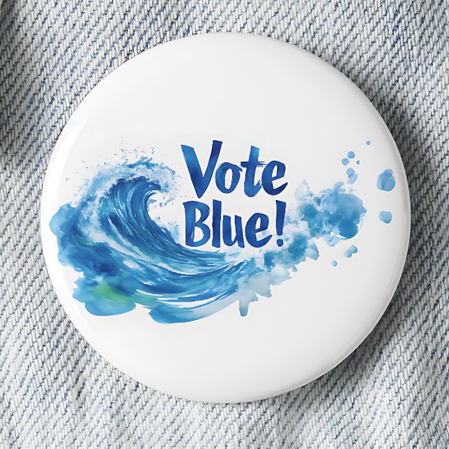 Badge Rond 5 Cm Vote bleu (Créateur téléchargé)