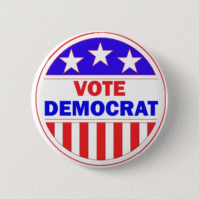 Badge Rond 5 Cm Vote Démocrate (Devant)