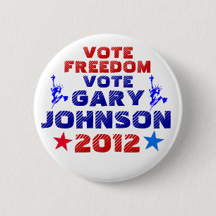 Badge Rond 5 Cm Vote Gary Johnson 2012