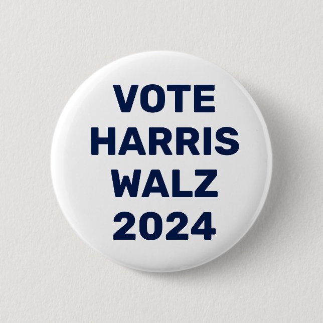 Badge Rond 5 Cm Vote Harris Walz 2024 (Devant)