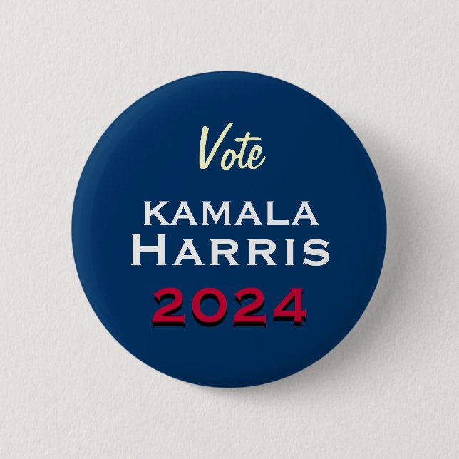 Badge Rond 5 Cm Vote Kamala HARRIS Bouton Campagne 2024 (Devant)